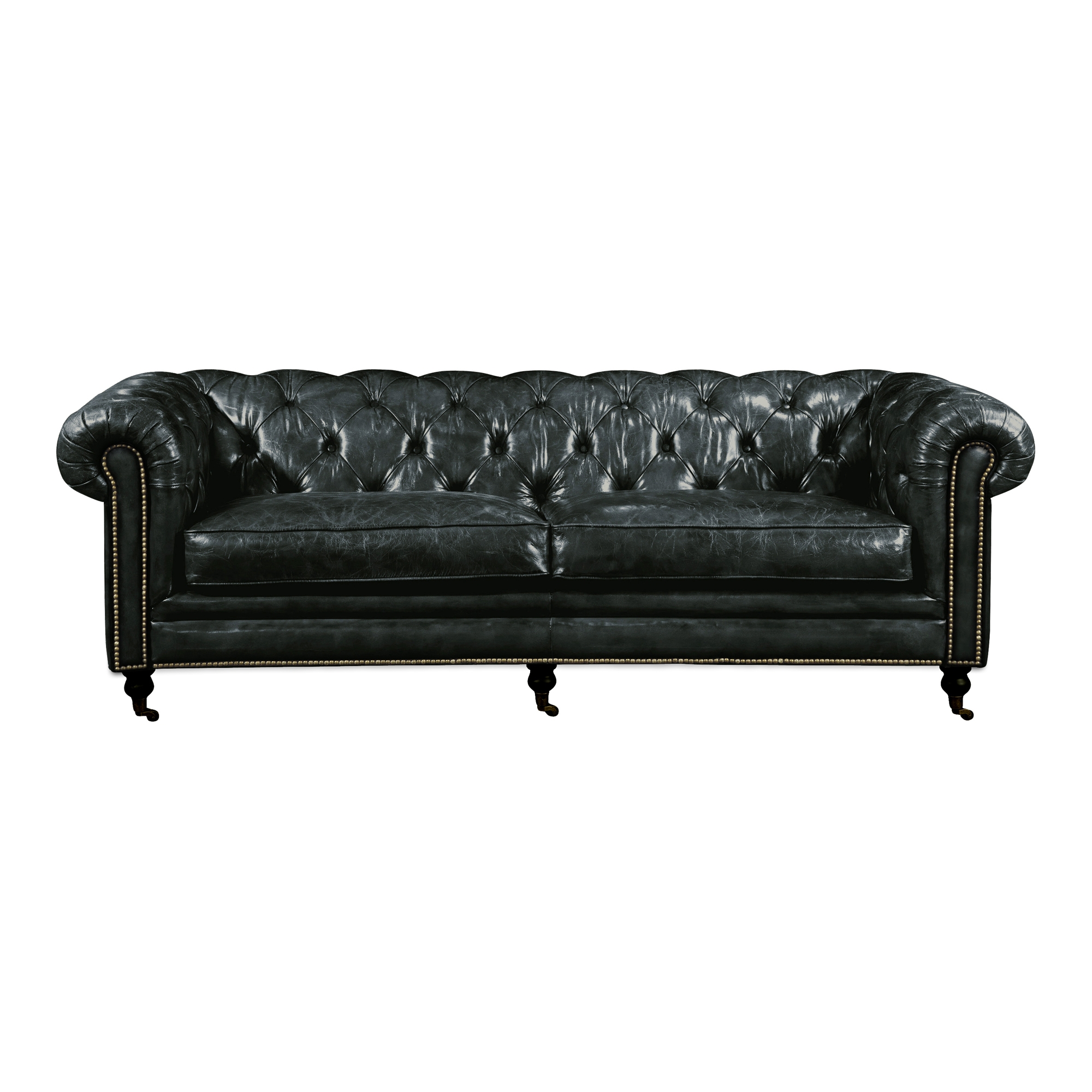 Birmingham Sofa Black Leather - Image 0