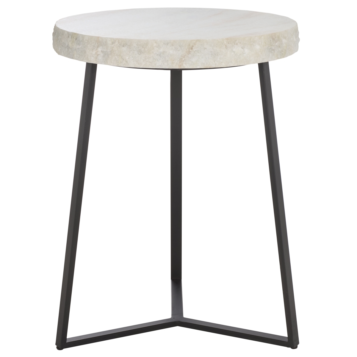 Elenore Marble Side Table - Cream / Black - Safavieh - Image 4