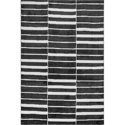 Striped Black Area Rug - Image 0