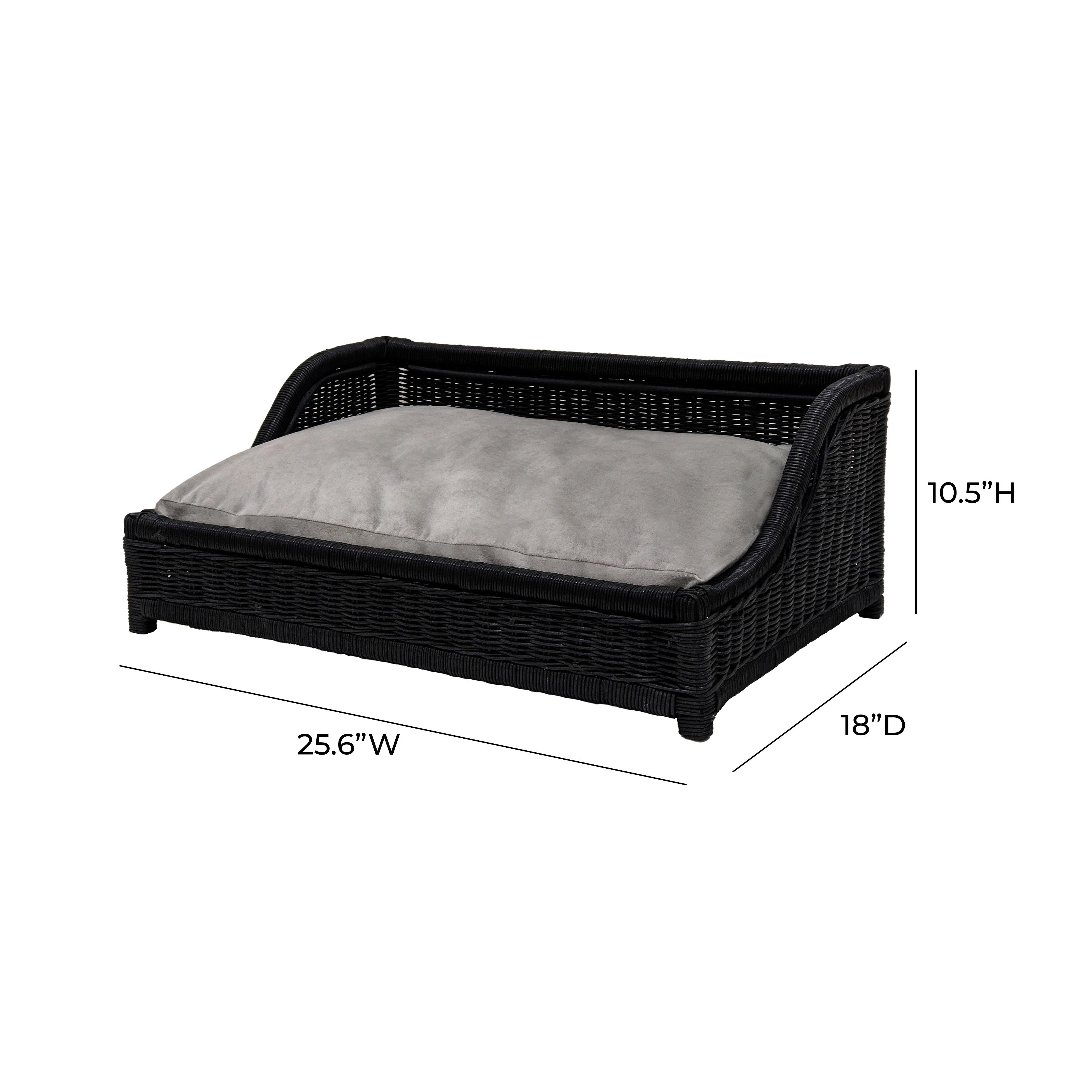 Poppy Black Rattan Small Pet Bed - Image 4