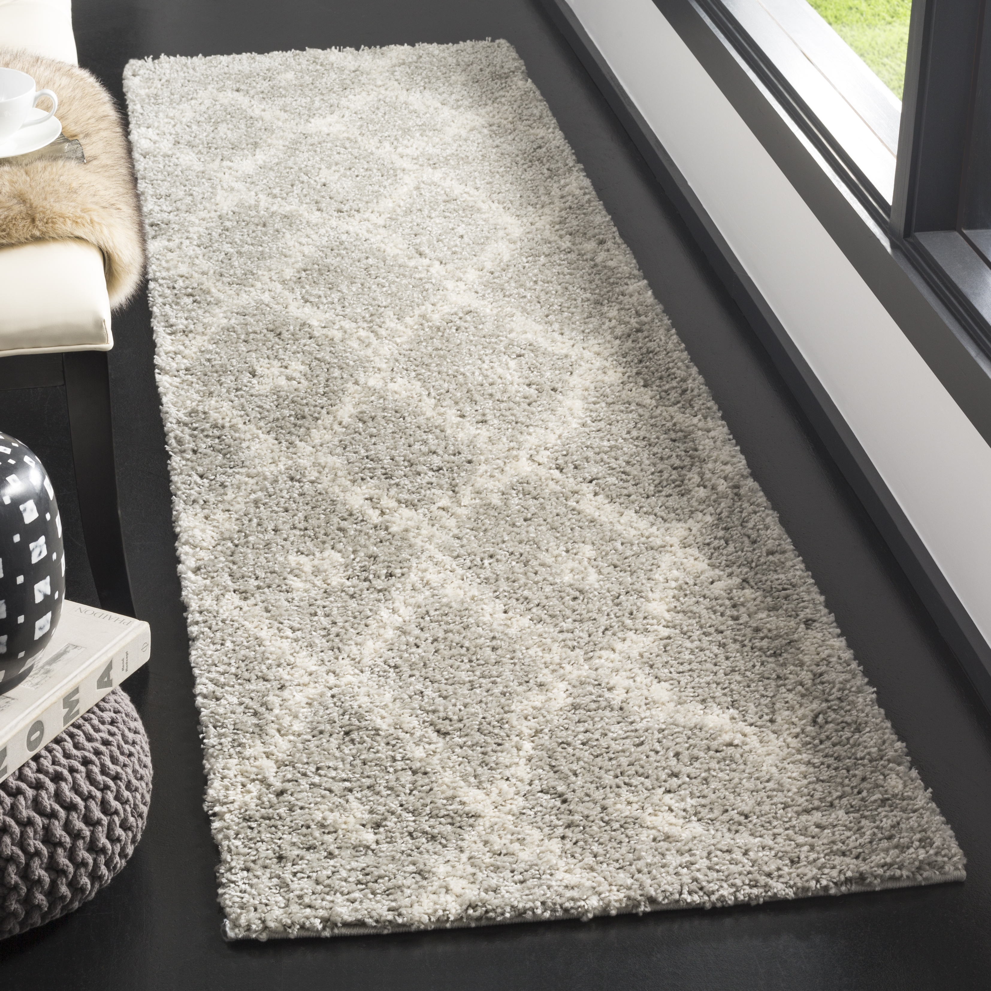 Arlo Home Woven Area Rug, ASG747D, Grey/Ivory,  2' 3" X 8' - Image 1