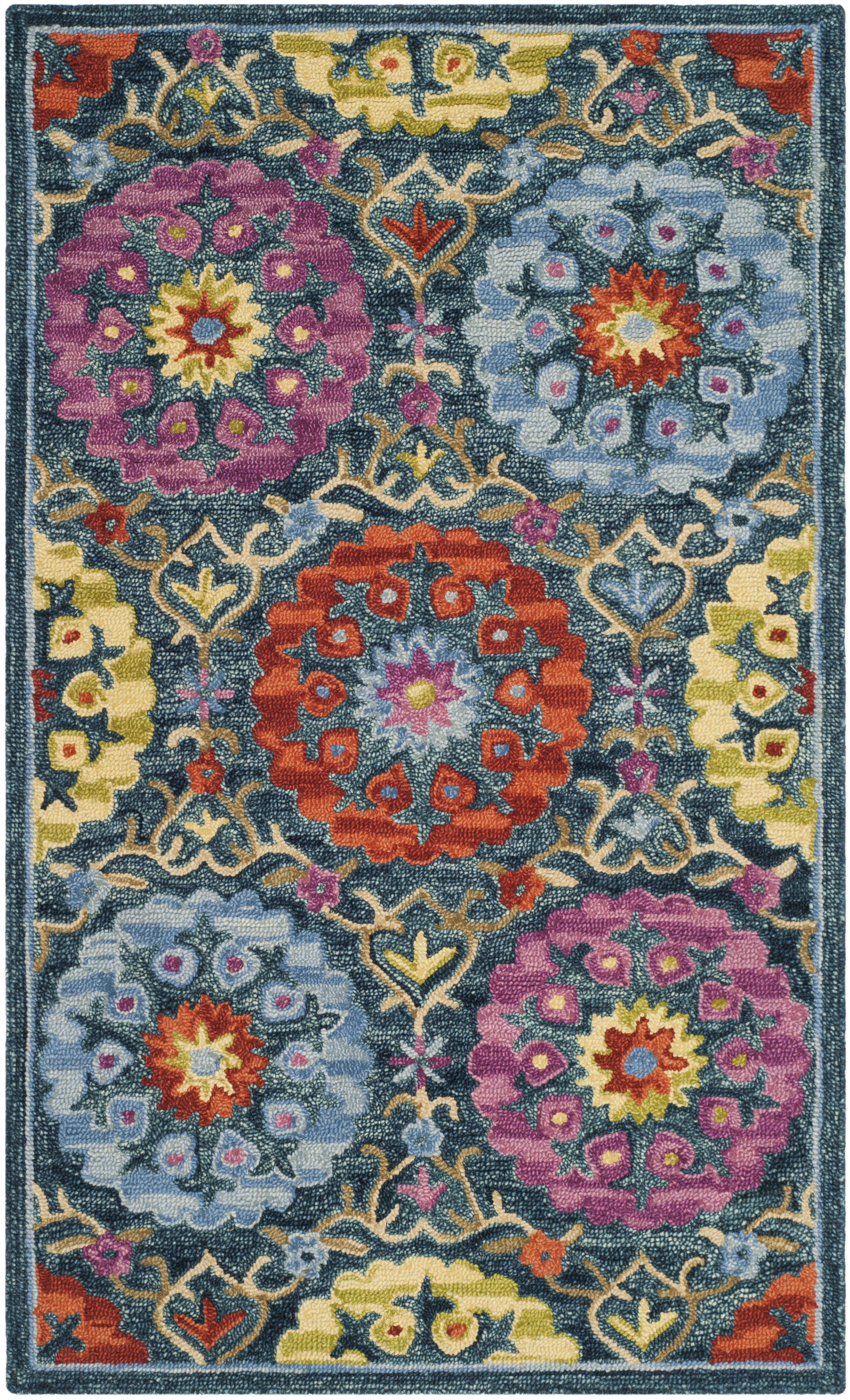 Arlo Home Hand Hooked Area Rug, SZN328A, Blue/Multi,  3' X 5' - Image 0