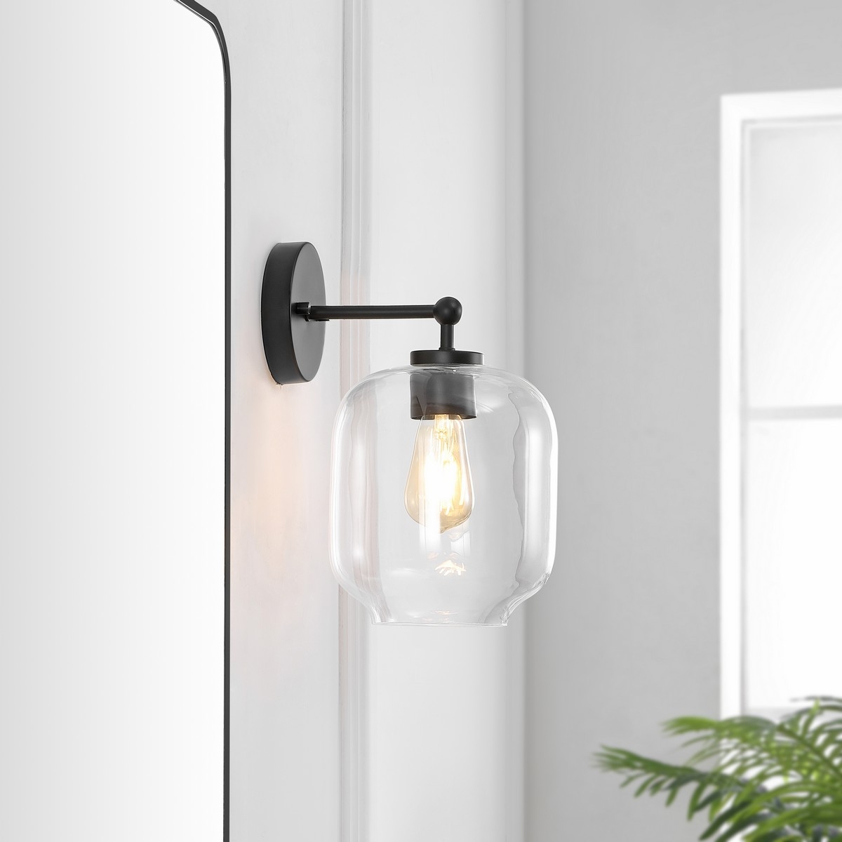 Edie 9.5" Wall Sconce - Black - Safavieh - Image 2