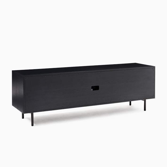 Slatted Collection 67" Media Console, Black - Image 3