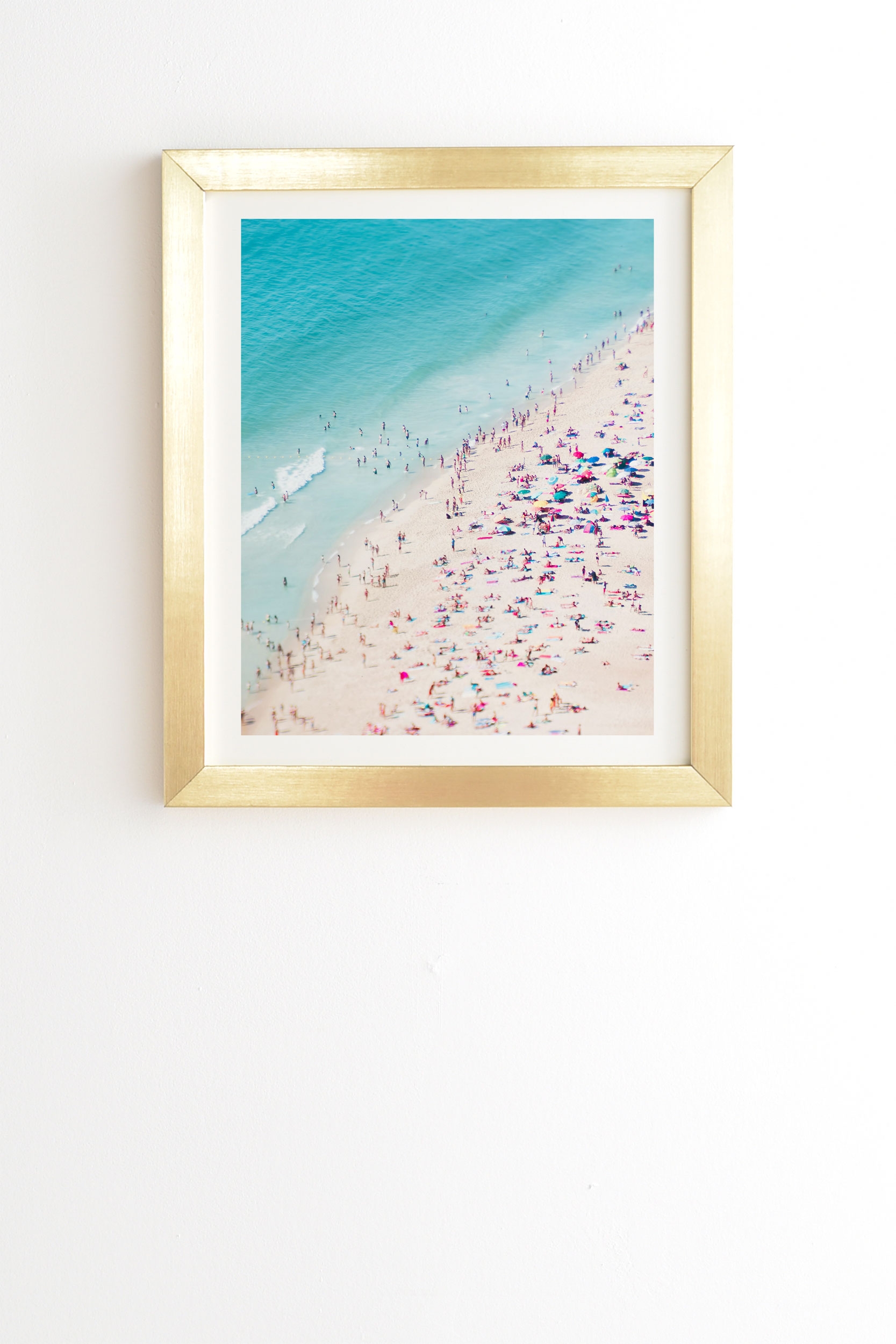 Beach Summer Fun by Ingrid Beddoes - Framed Wall Art Basic Gold 30" x 30" - Image 0