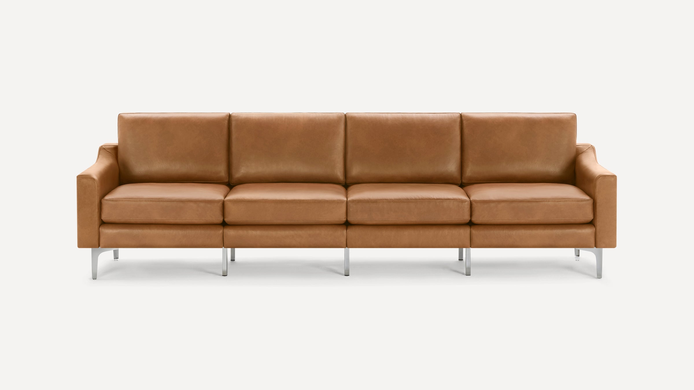 Nomad Leather King Sofa - Camel - Top Grain Leather / Walnut - Wood / Block - Image 9