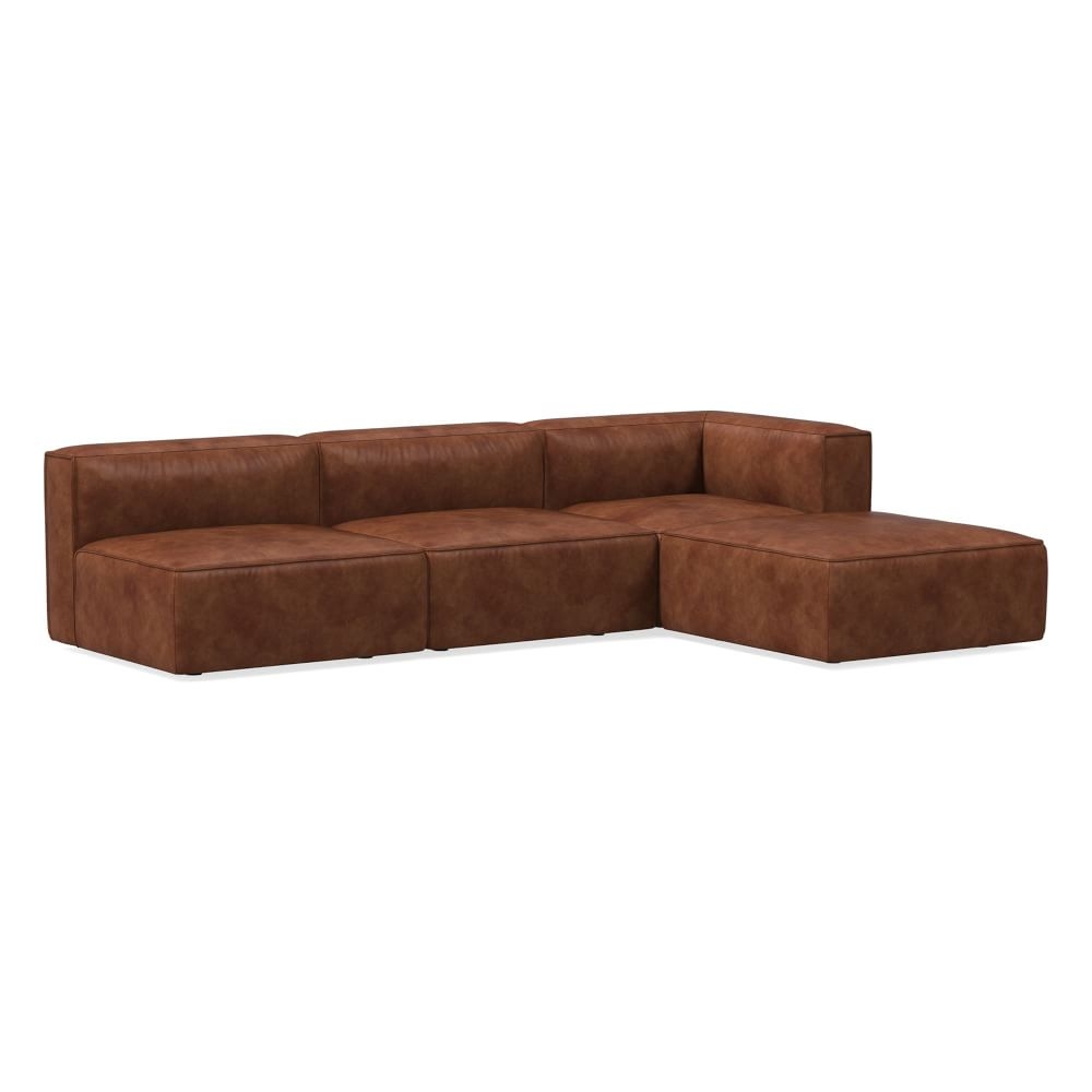 Remi Modular 105" 4-Piece Sectional, Weston Leather, Molasses - Image 0