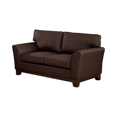 Loveseat With Flared Arms And Box Seat, Brown - Image 0