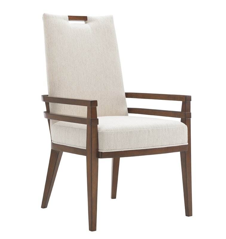 Tommy Bahama Home Island Fusion Coles Bay Upholstered Dining Chair Upholstery Color: White - Image 0