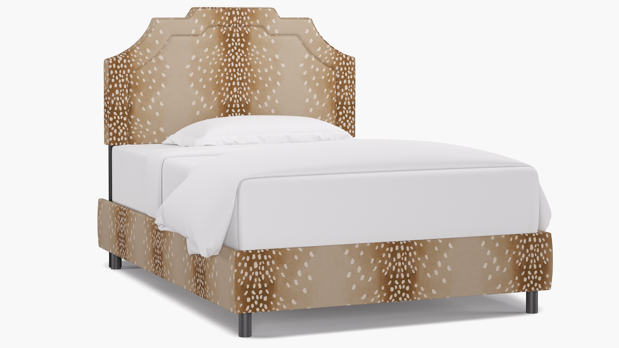 Art Deco Bed, Fawn, Full - Image 1