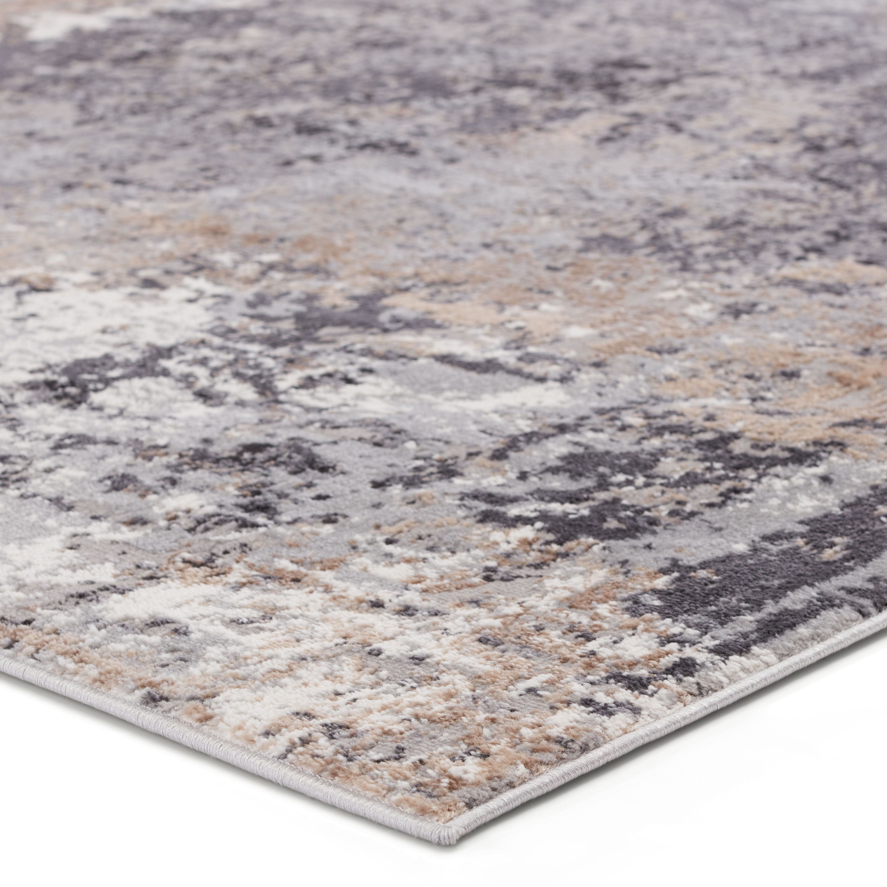 Vibe by Perrin Abstract Gray/ Tan Area Rug (5'X8') - Image 1