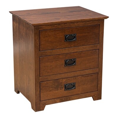 Vada 3 - Drawer Solid Wood Nightstand in Brown - Image 0