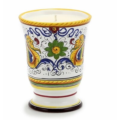 Deruta Candles: Bell Cup Candle ~ Deruta Raffaellesco  Design - Positano Lemon - Image 0