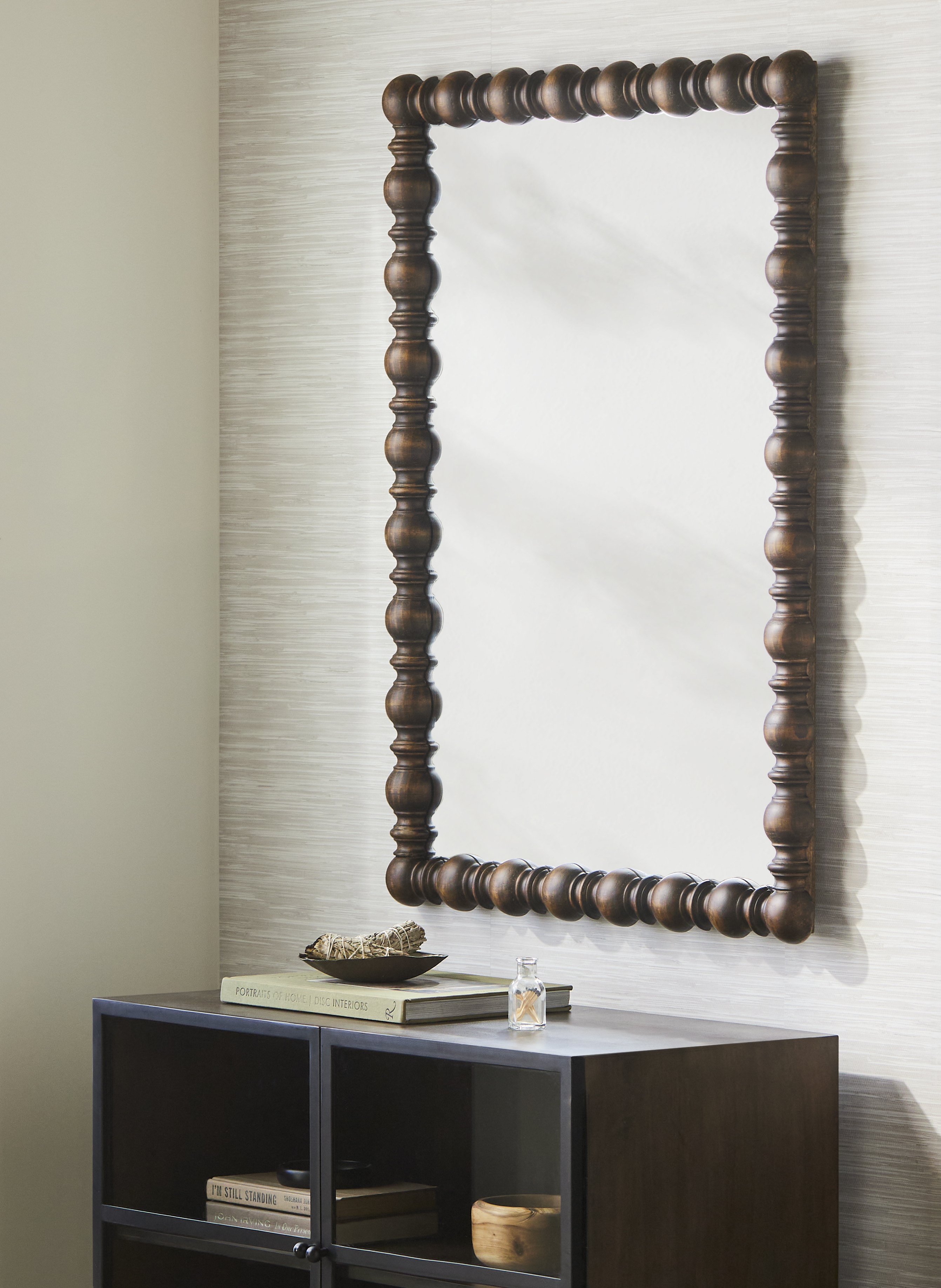 Brennan Dark Brown 36"H x 24"W x 2"D Accent Mirror - Image 1