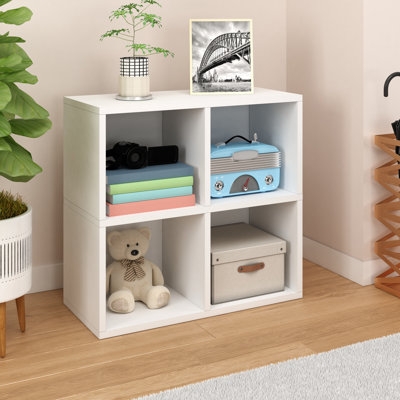 Quartet Eco Zboard 4-Cubby Bookcase, London Grey - Image 0