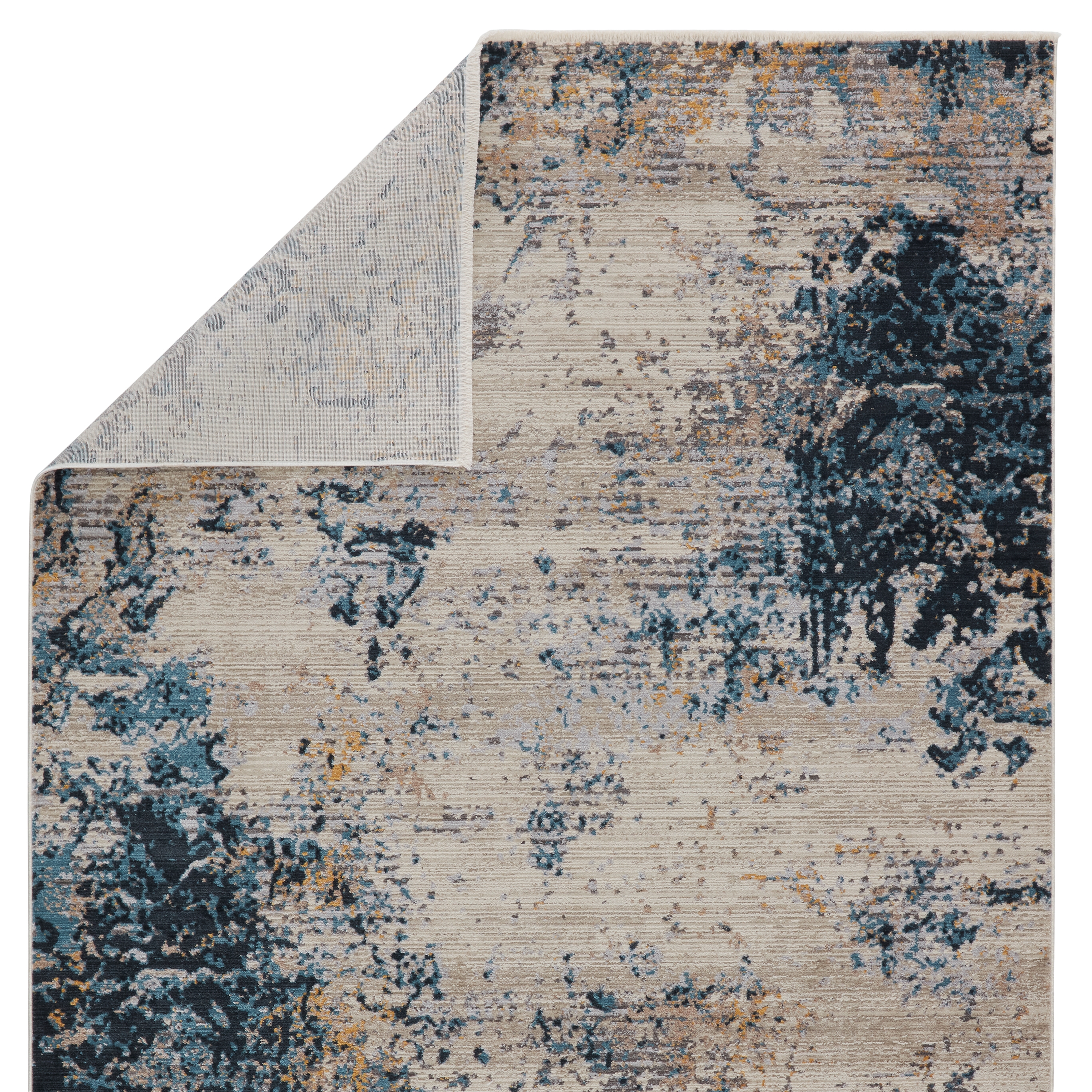 Vibe by Terrior Abstract Blue/ Gold Area Rug (8'10"X12'7") - Image 2