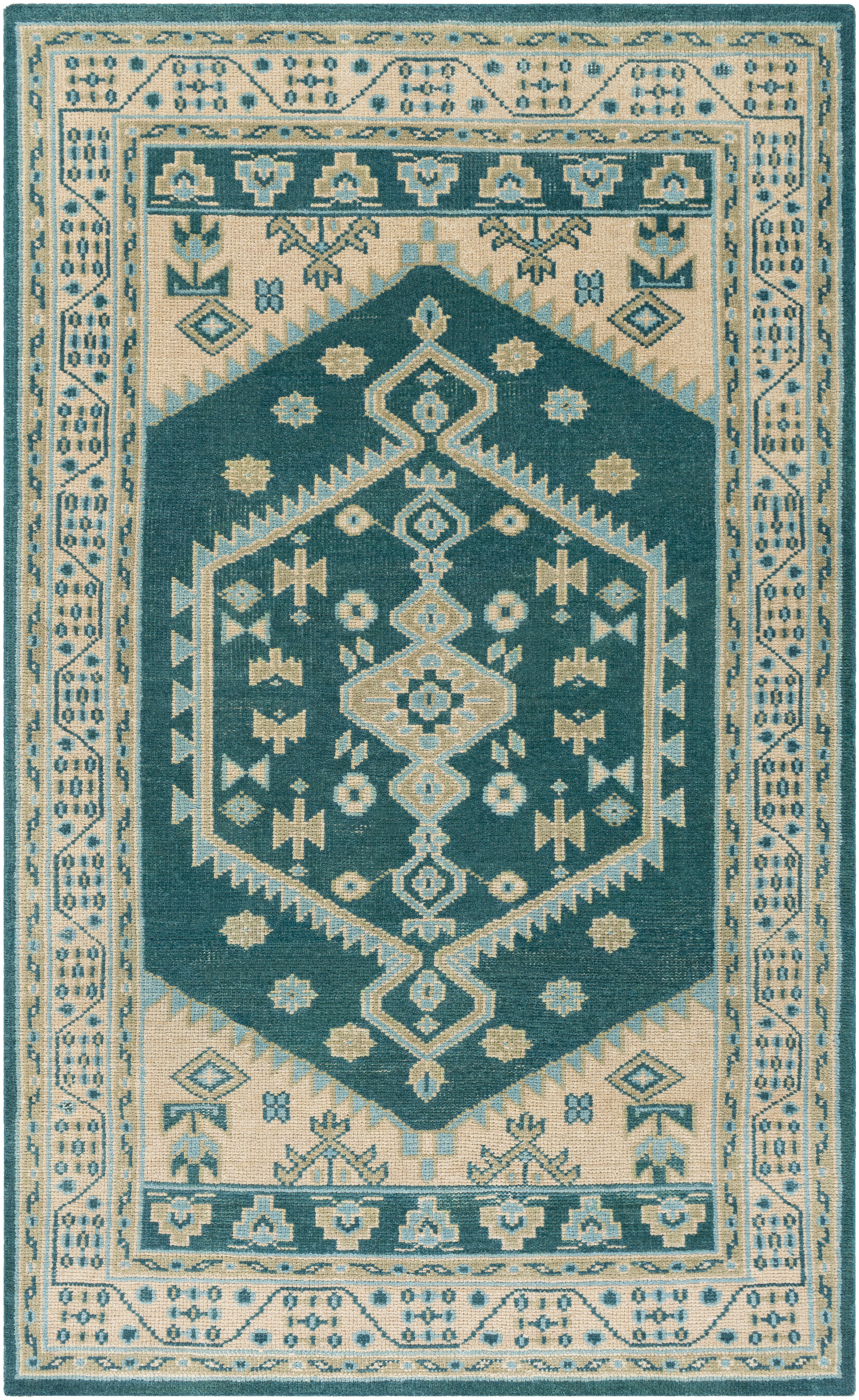 Milas Green Indoor 8'10" x 12' Handmade Rug - Image 0