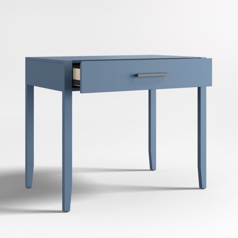Ever Simple Modular Slate Blue Wood Kids Desk with Drawer - Image 2
