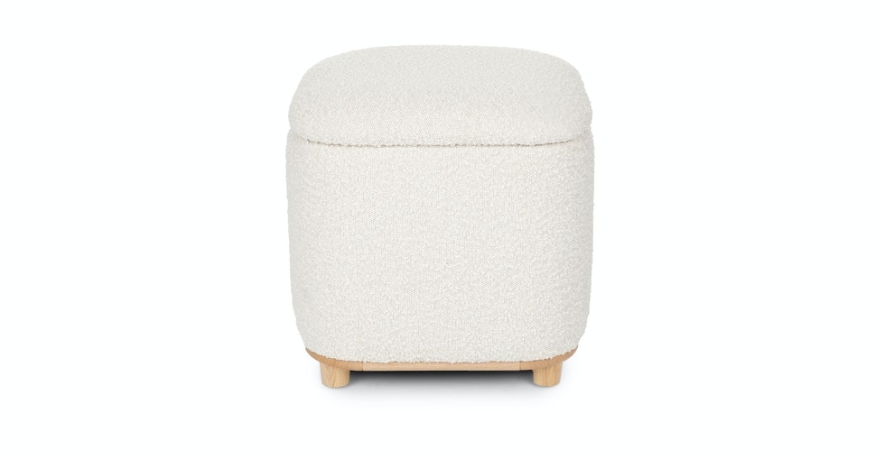 Maribo 19" Storage Ottoman - Ivory Bouclé - Image 0