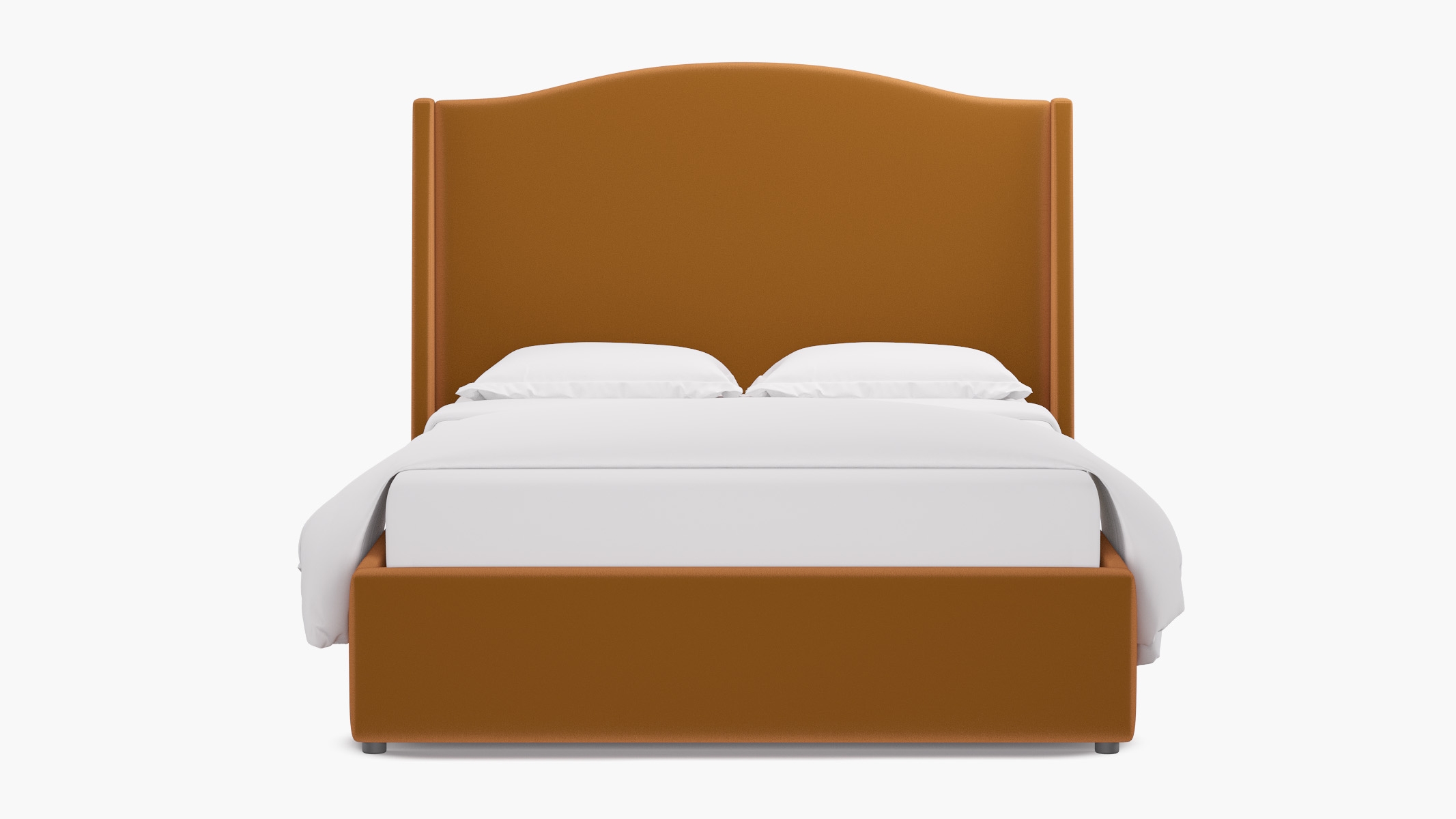 Curved Wingback Bed, Marigold Performance Velvet, Queen - Image 0