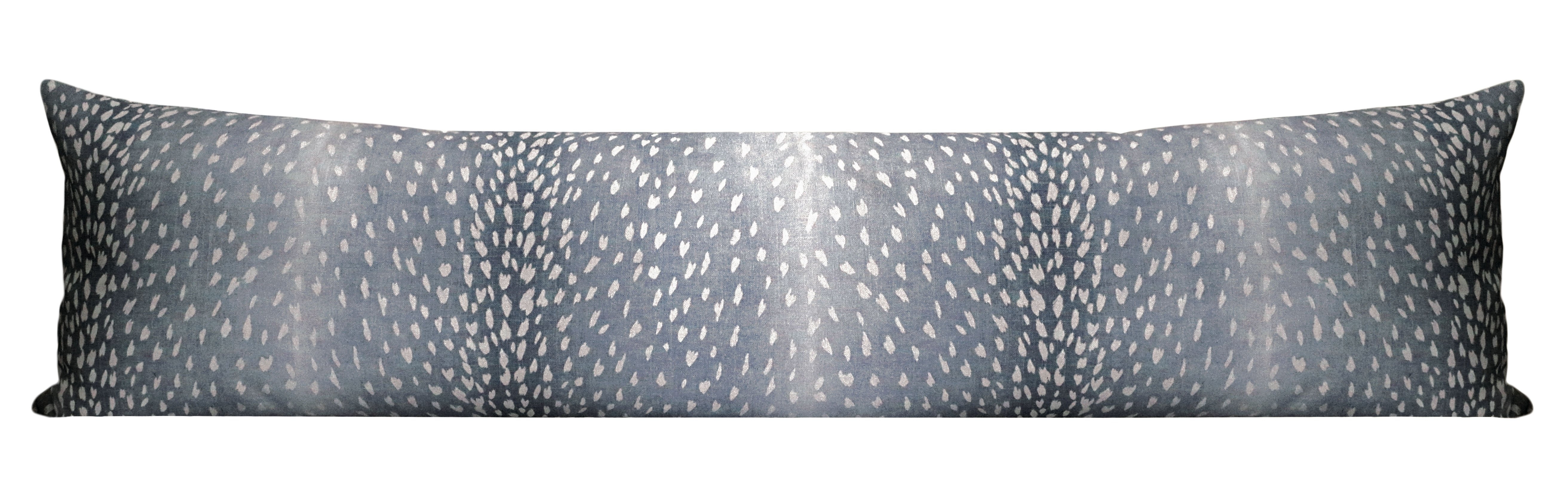 THE XL LUMBAR :: ANTELOPE LINEN PRINT // NAVY BLUE - 14" X 48" - Image 1