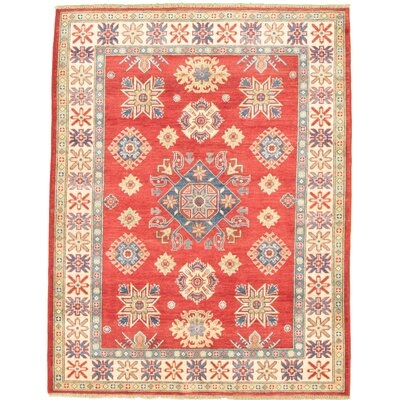 One-of-a-Kind Hypoluxo Hand-Knotted 2010s Gazni Red/Blue 5' x 6'6" Wool Area Rug - Image 0