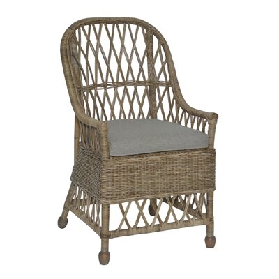 Cordele Rattan Arm Chair in Gray - Image 0