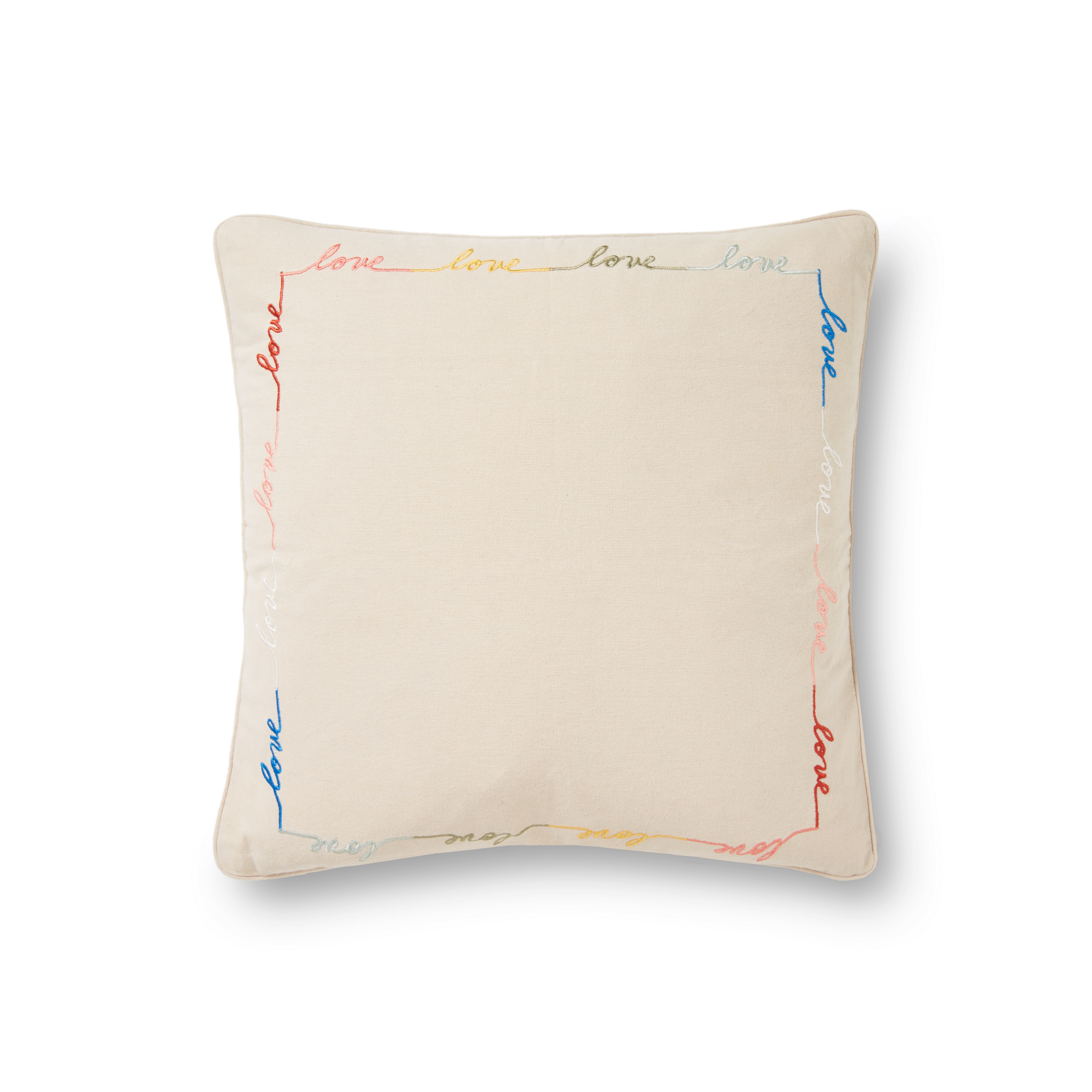 ED Ellen DeGeneres Crafted by Loloi Pillows PED0027 Beige / Multi 18" x 18" Cover w/Poly - Image 0