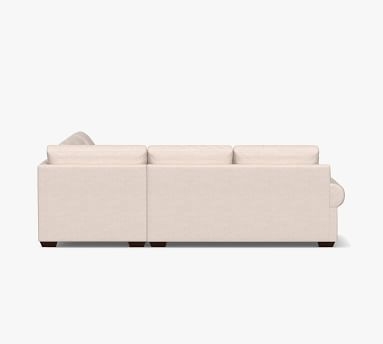 Big Sur Roll Arm Upholstered 3-Piece L-Shaped Corner Sectional, Down Blend Wrapped Cushions, Twill Cadet Navy - Image 3