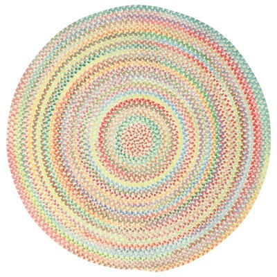 Aaru Striped Hand Braided Cotton Pink/Blue/Yellow Area Rug - Image 0