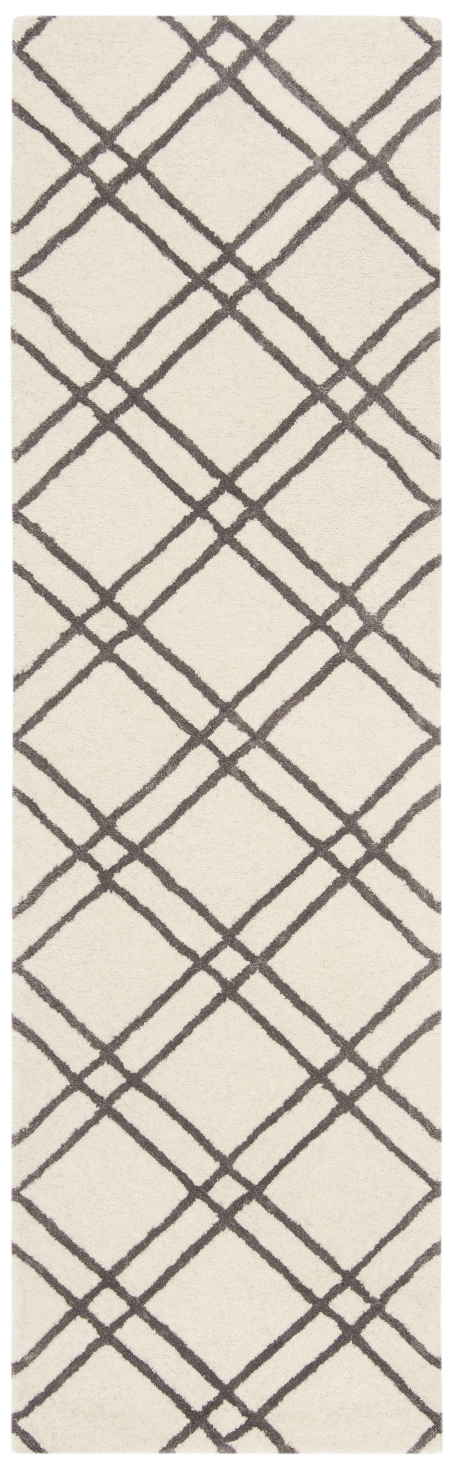 Arlo Home Hand Tufted Area Rug, HIM901H, Ivory/Dark Grey,  2' 3" X 8' - Image 0