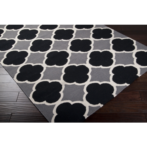 Frontier Black Indoor 3'6" x 5'6" Handmade Rug - Image 1