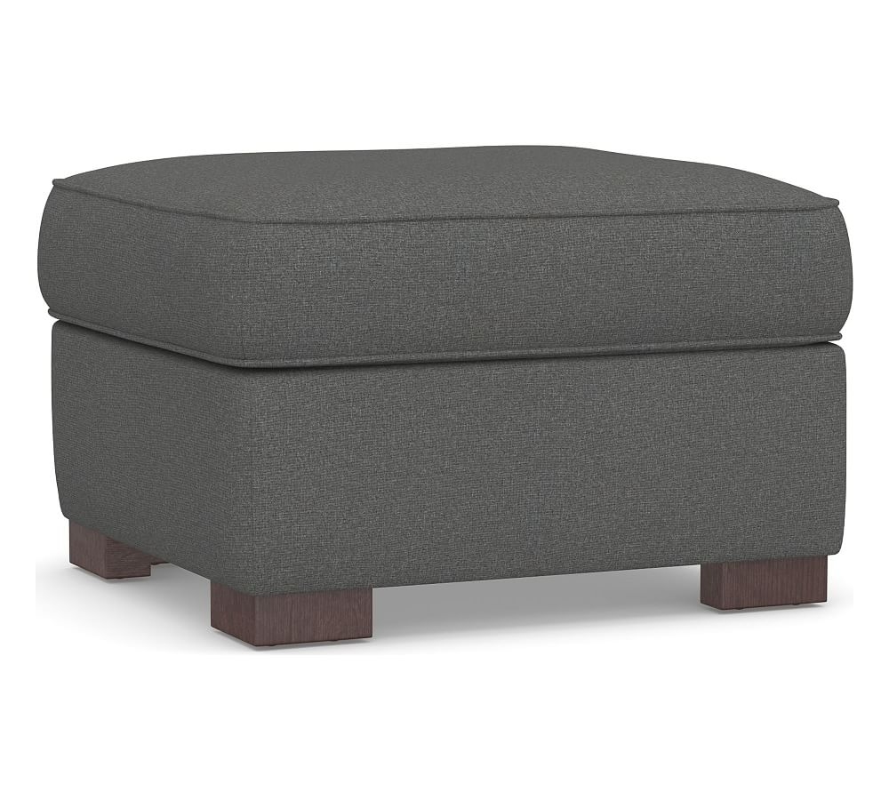 Townsend Roll Arm Upholstered Ottoman, Polyester Wrapped Cushions, Park Weave Charcoal - Image 0
