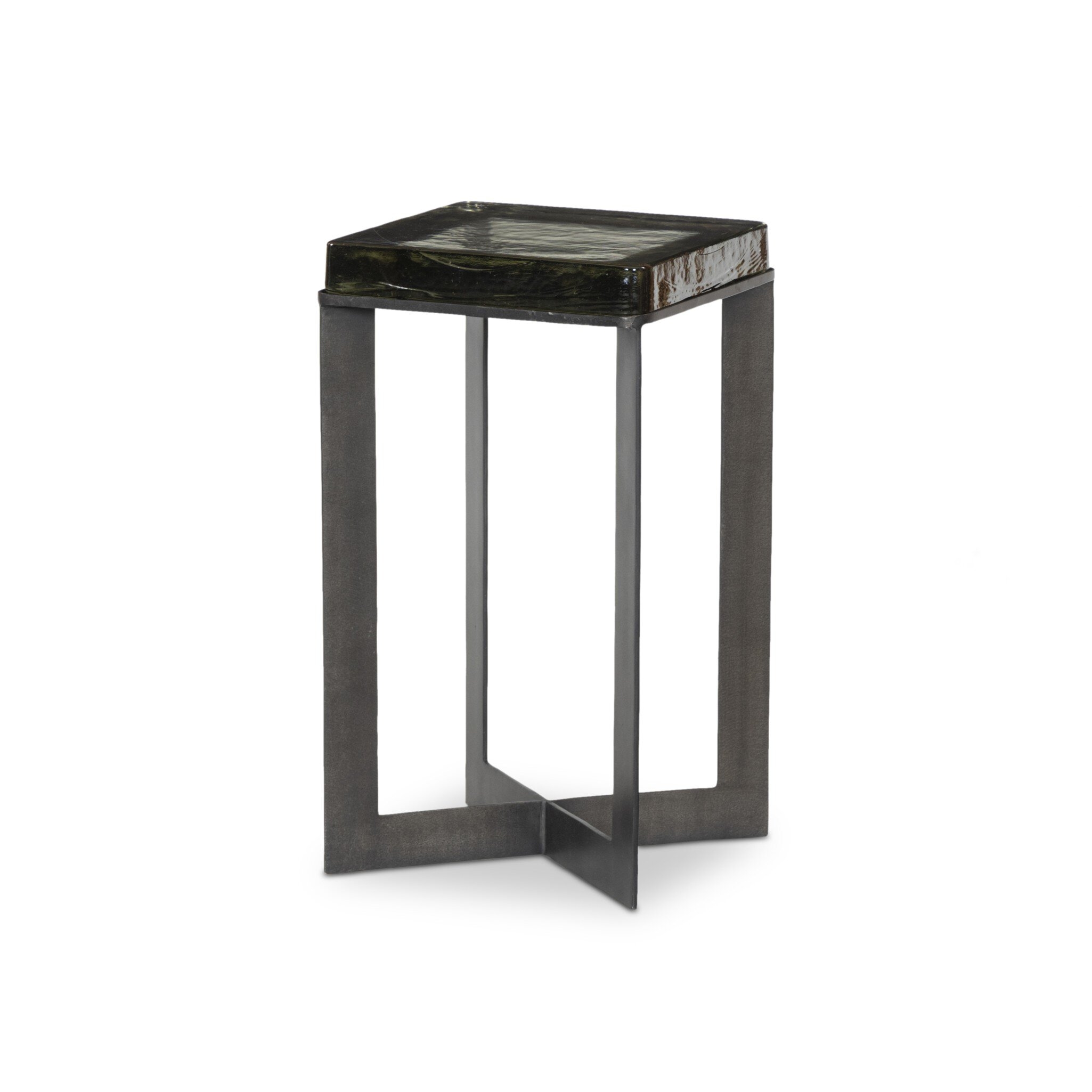Lennie Cast Glass End Table - Clear Cast Glass - Image 1