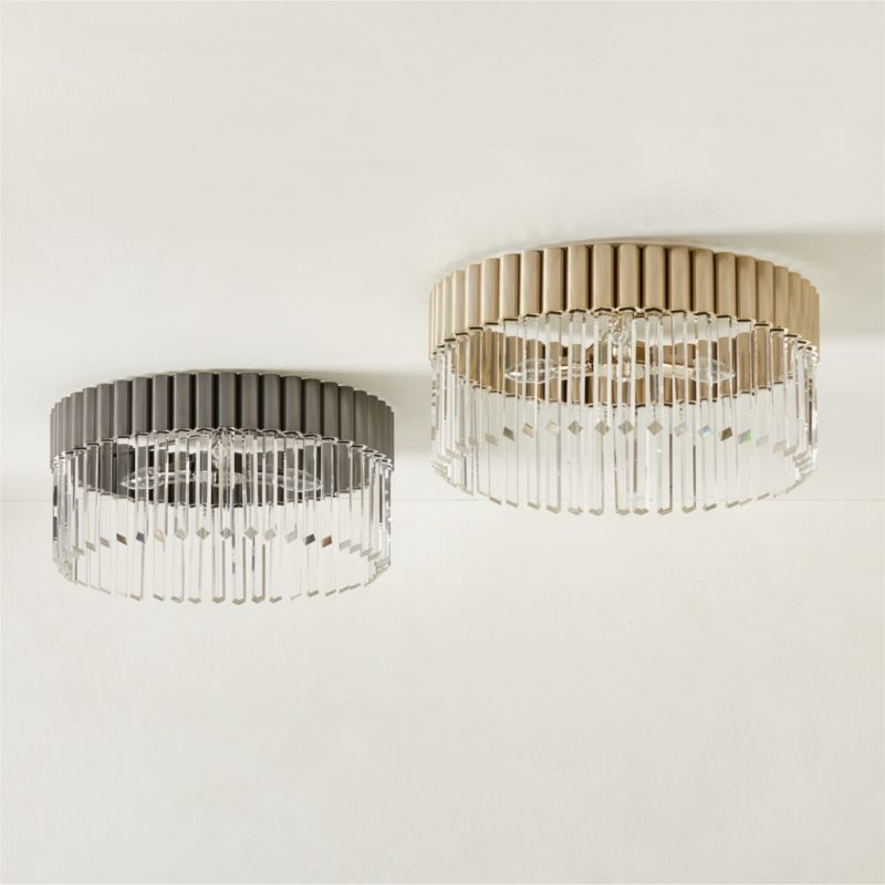 Risette Polished Champagne and Crystal Flush Mount Light - Image 3