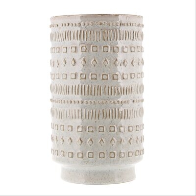 White 10" Indoor / Outdoor Ceramic Table Vase - Image 0