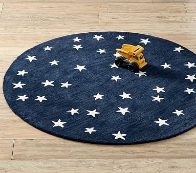 Starry Skies Round Rug ,5 Ft Round, Navy - Image 4