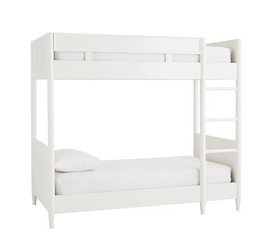 west elm x pbk Mid-Century Bunk Bed, Twin-over-Twin, White - Image 0