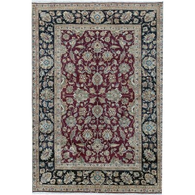 Sona Oriental Hand-Knotted Wool Red/Black Area Rug - Image 0