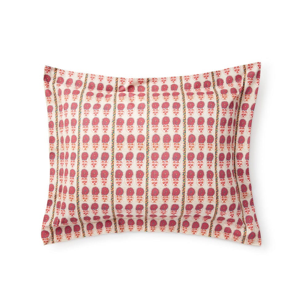 Fuchsia Daisy Suzani Pillowcases + Shams by St. Frank | Pink | King Pillowcase Set | Cotton - Image 0