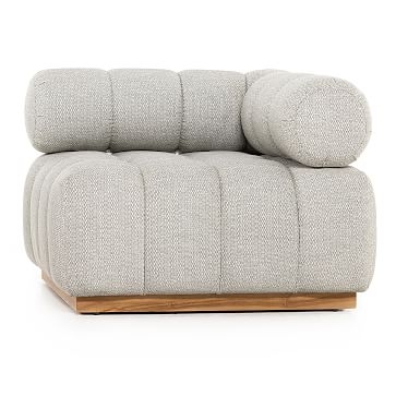 Channel Tufted Outdoor Ottoman,Upholstery,Natural - Image 2