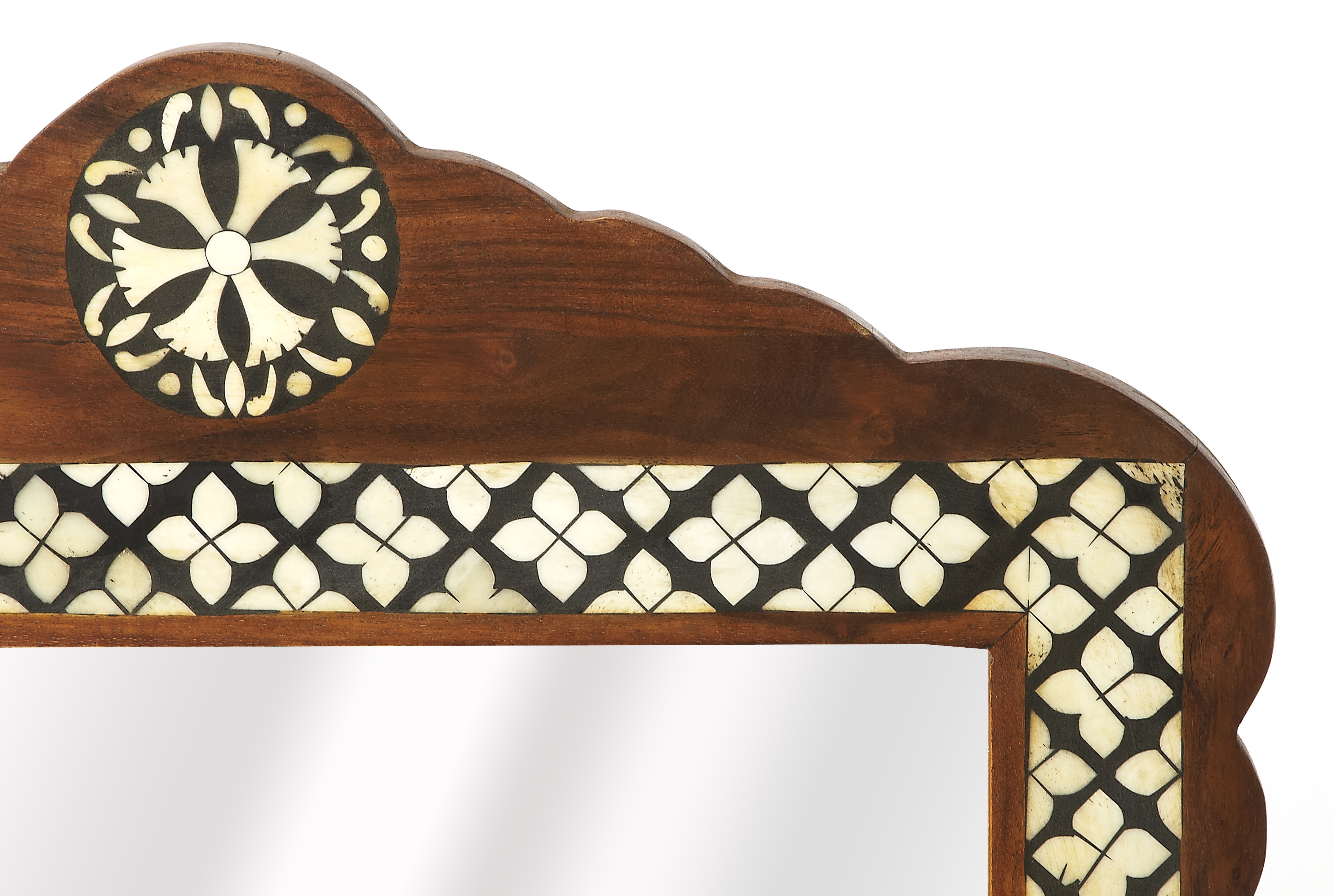 Gabby Wood & Bone Inlay Wall Mirror - Image 1