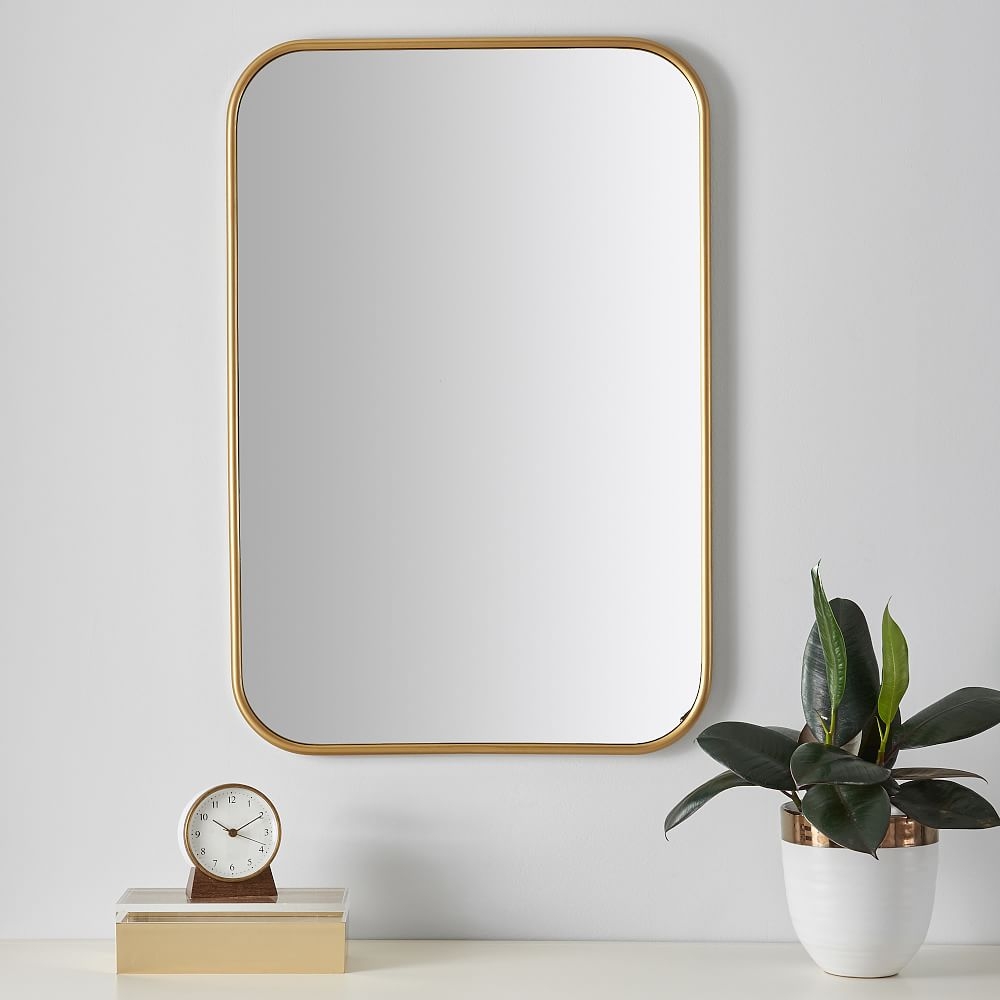Metal Framed Rectangular Mirror, 20x30, Tuscan Gold - Image 0