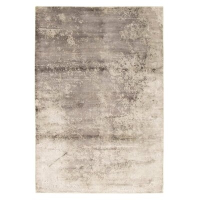 One-of-a-Kind Suazo Hand-Knotted 2010s Galleria Gray 5'3" x 7'8" Viscose Area Rug - Image 0
