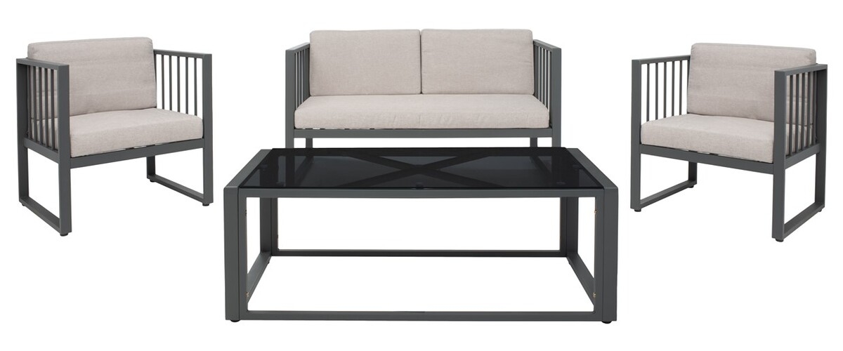 Holyoke 4 Pc Living Set - Grey/Light Grey - Safavieh - Image 0