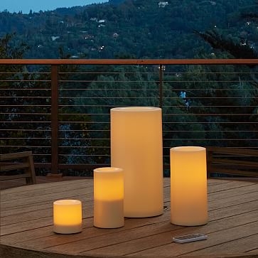 Outdoor Flicker Flameless Remote Pillar Candle, Set of 5 - Image 0