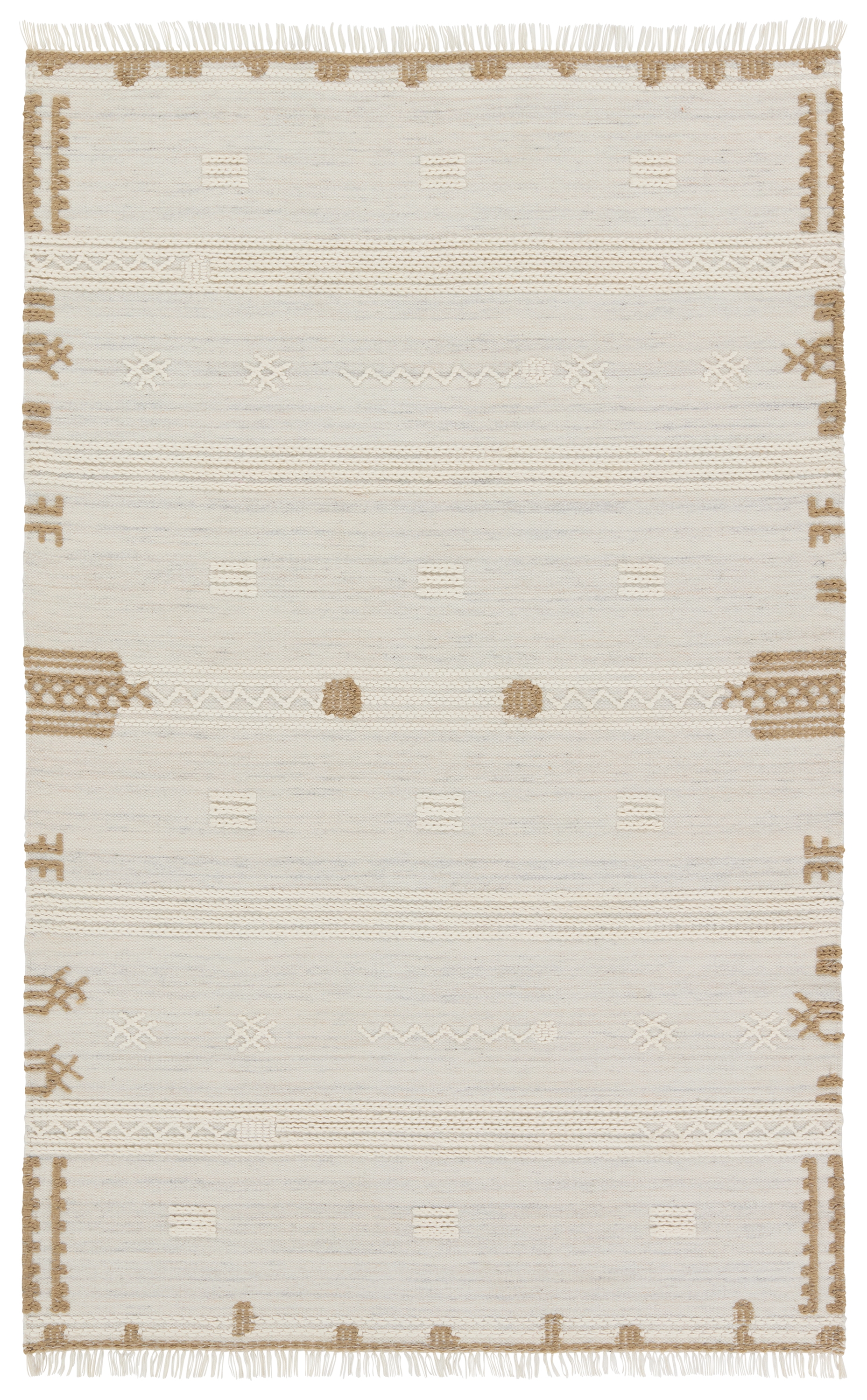 Noble Handmade Indoor/Outdoor Tribal Ivory/ Brown Area Rug (7'6"X9'6") - Image 0