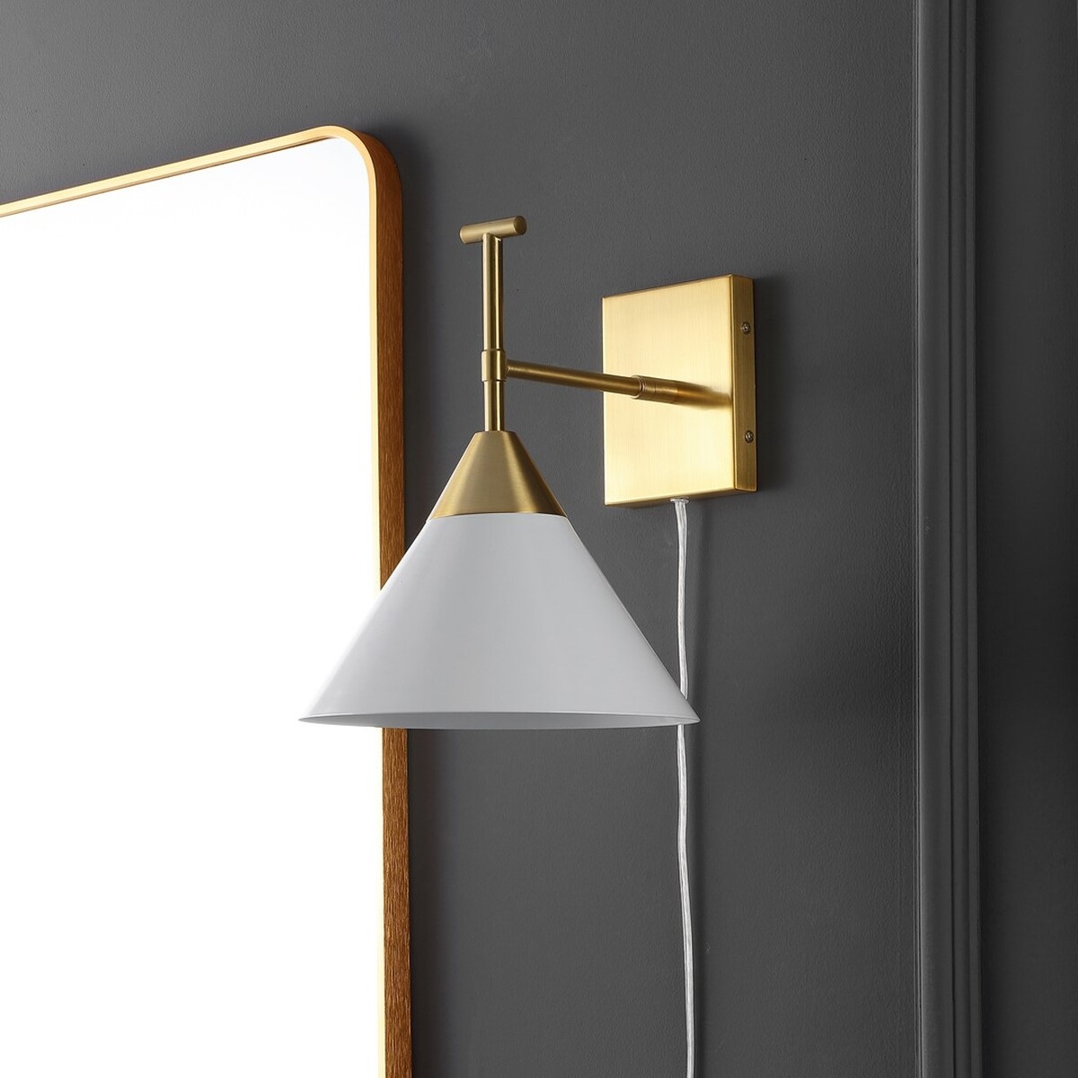 Velezia 12.5" Wall Sconce - Gold / White - Safavieh - Image 2
