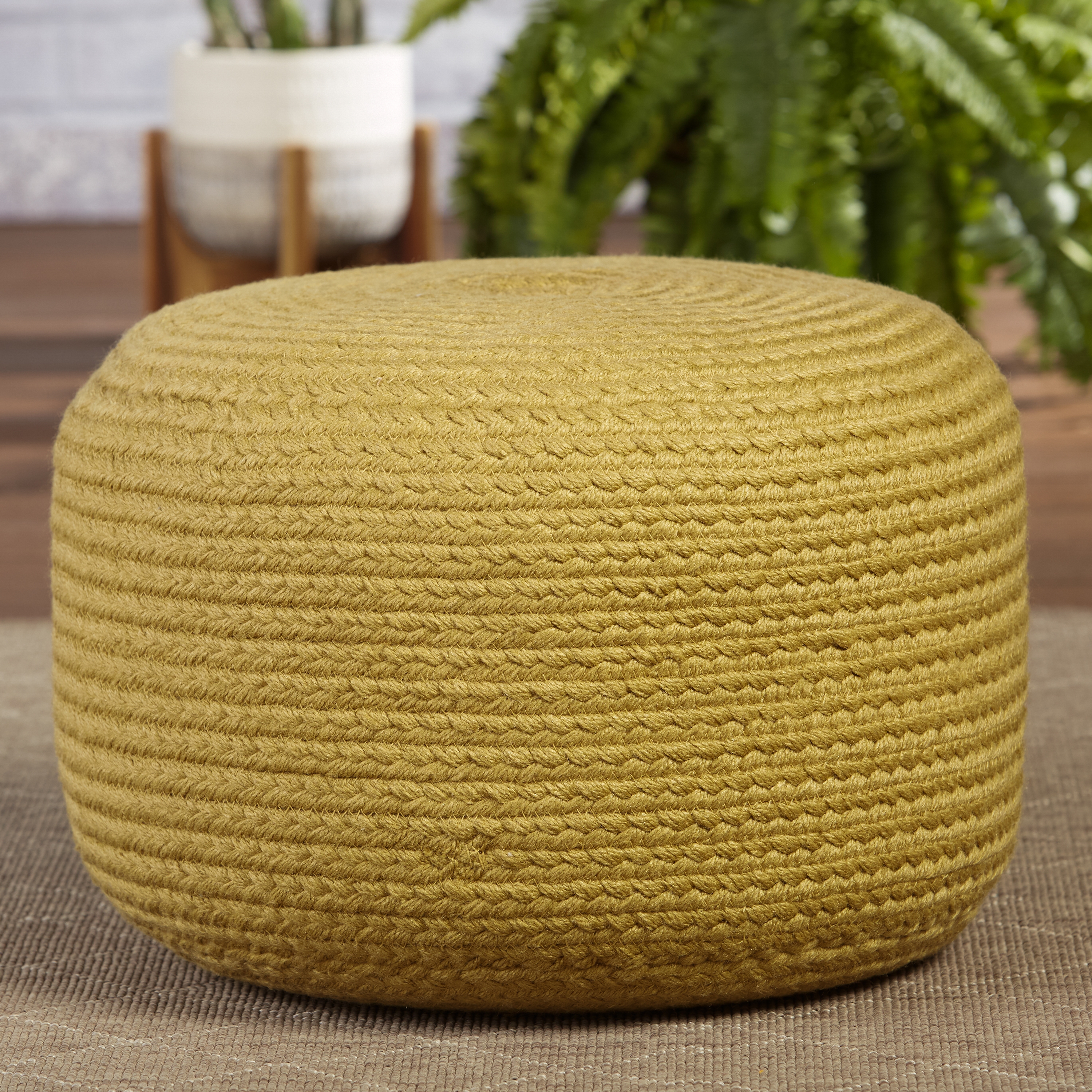 Vibe by Santa Rosa Indoor/ Outdoor Gold Cylinder Pouf - Image 2