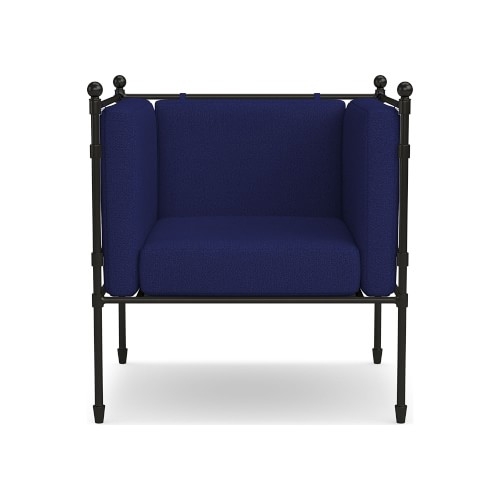 Calistoga Club Chair Cushion, Perennials Performance Basketweave, Navy - Image 0